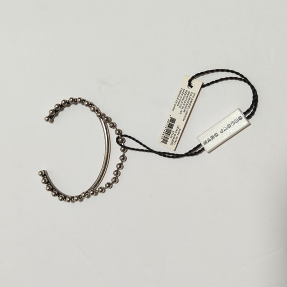 NEW Marc Jacobs Silver Beaded Cuff Bracelet - Picture 2 of 8